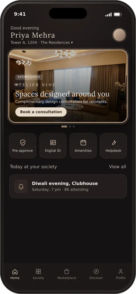 BelleVie app: Home banner