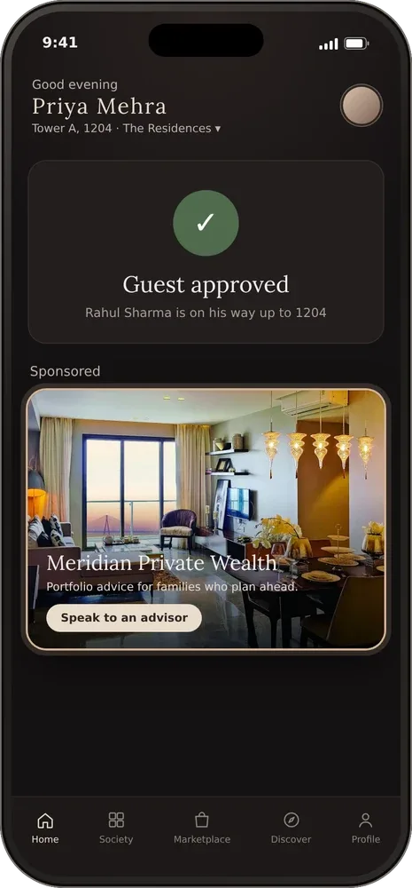 BelleVie app: Visitor approval