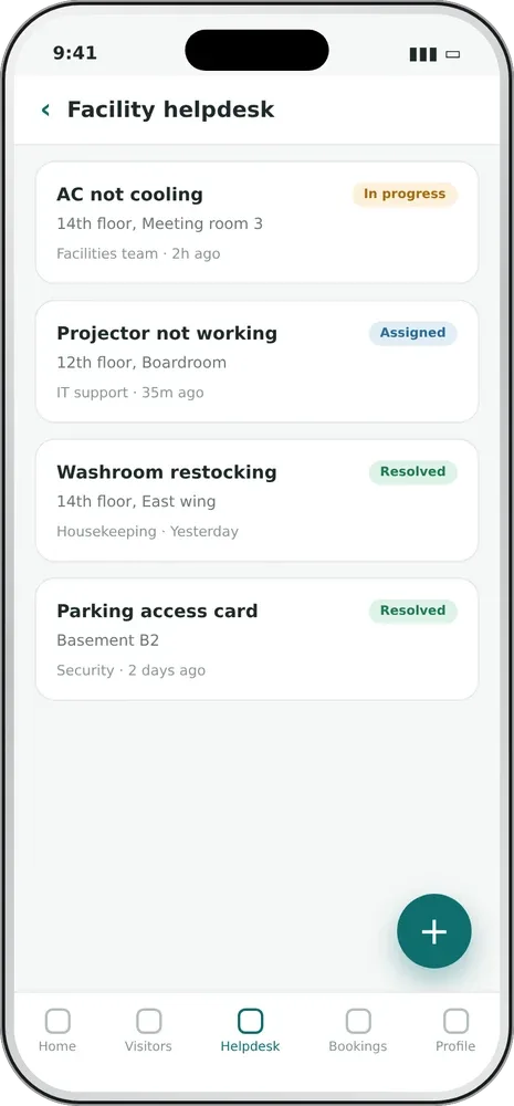 BelleVie app: Facility helpdesk