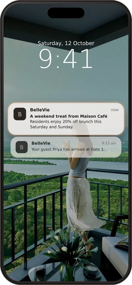 BelleVie app: Notifications