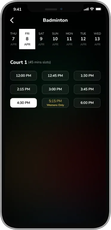 BelleVie app: Slots and guest passes