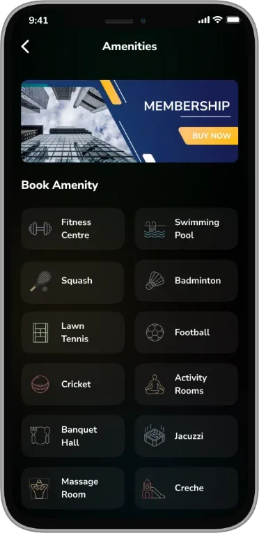 BelleVie app: Amenity booking