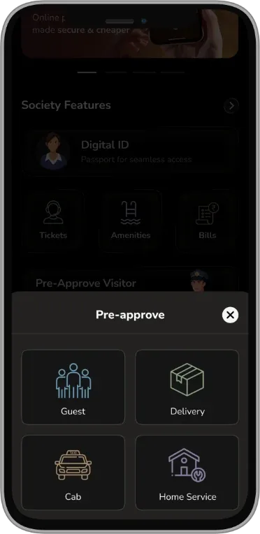 BelleVie app: Visitor pre-approval