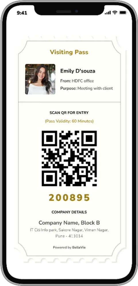 BelleVie app: Digital visitor passes